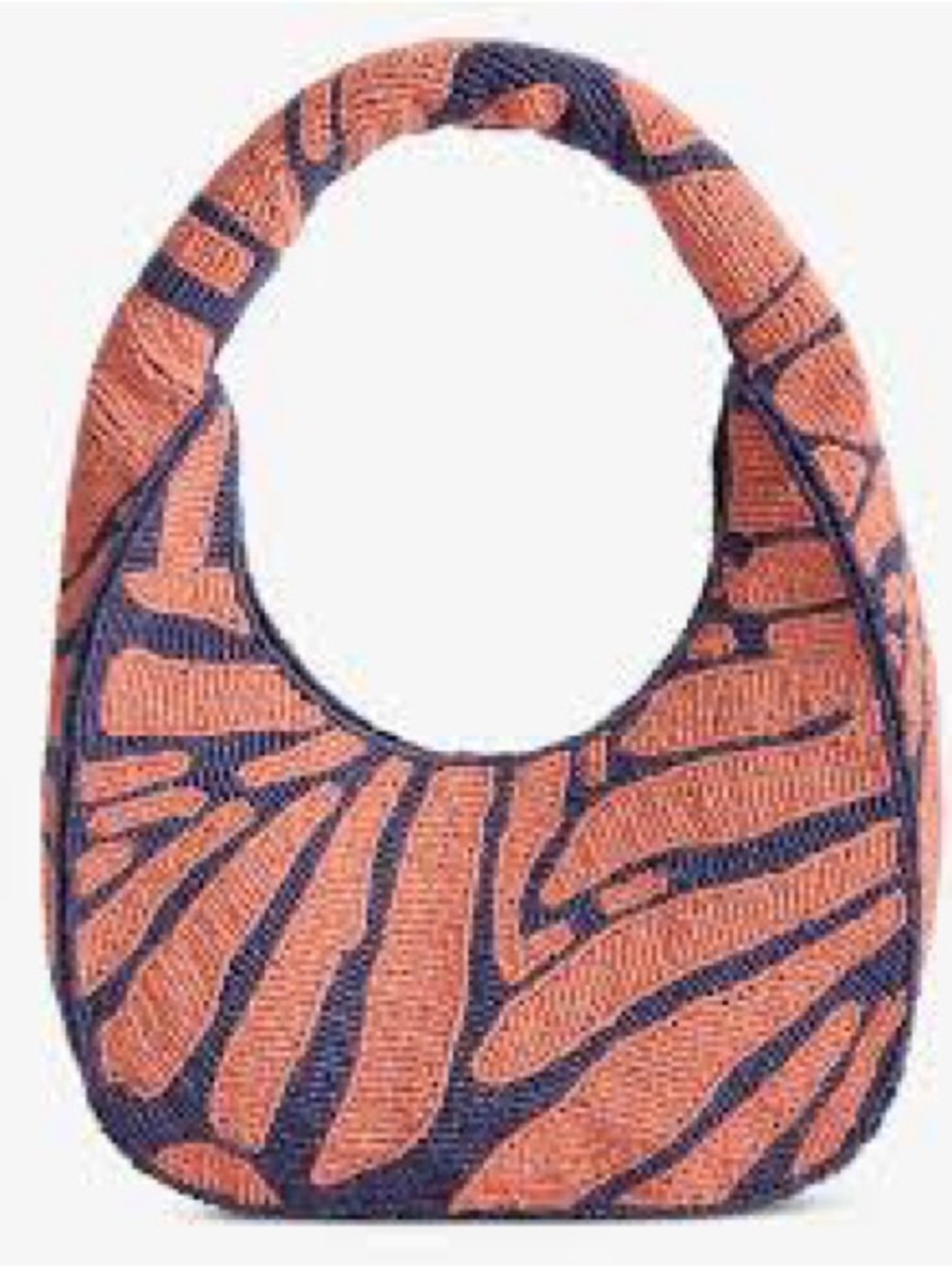 On 34th Hand Beaded Hobo Bag- Coral/Navy